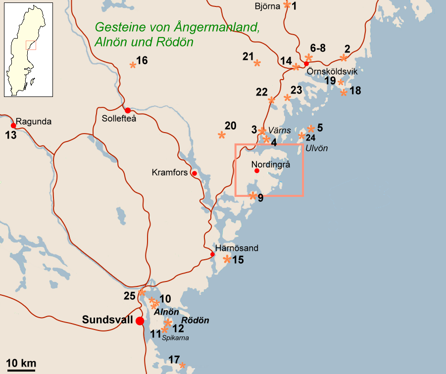 Kartenausschnitt Angermanland