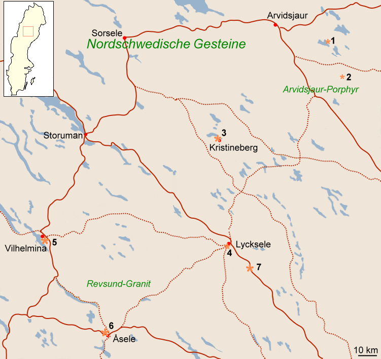 Kartenausschnitt Västerbotten